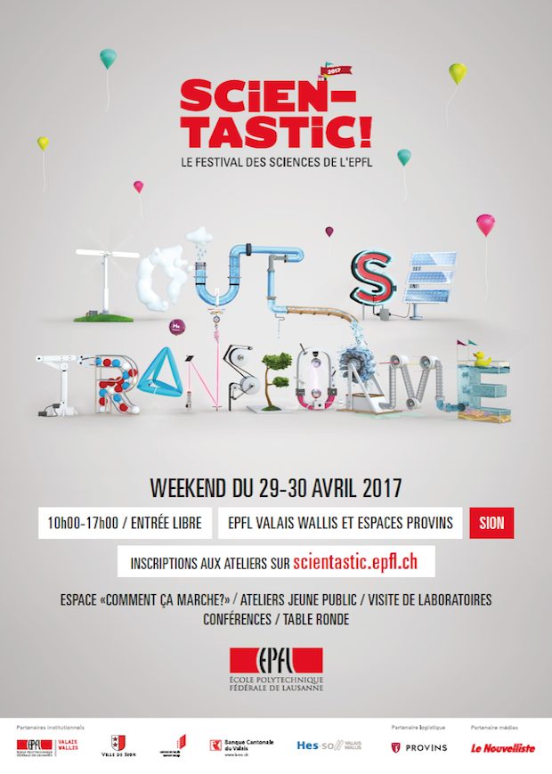 Affiche de l'édition 2017 de Scientastic, à Sion